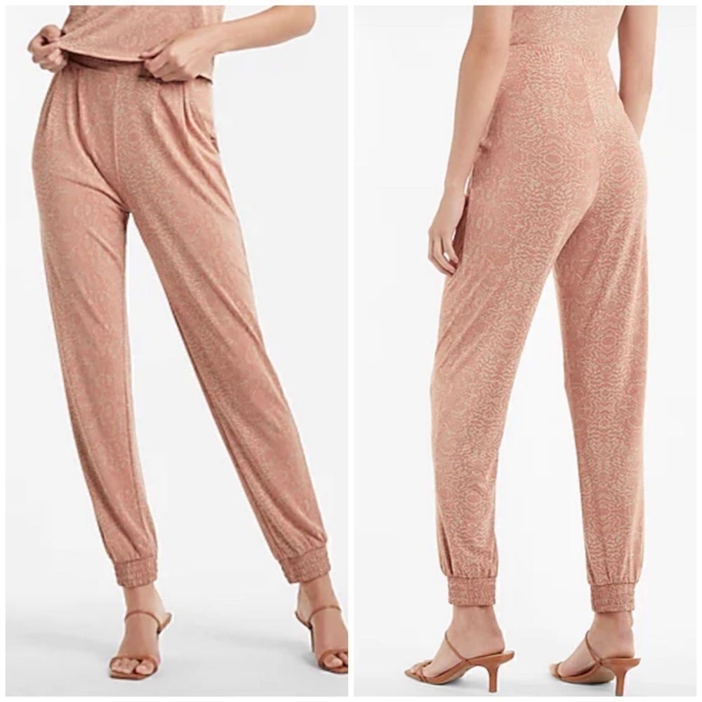 Express Peach Snakeskin Pattern Jogger Pants